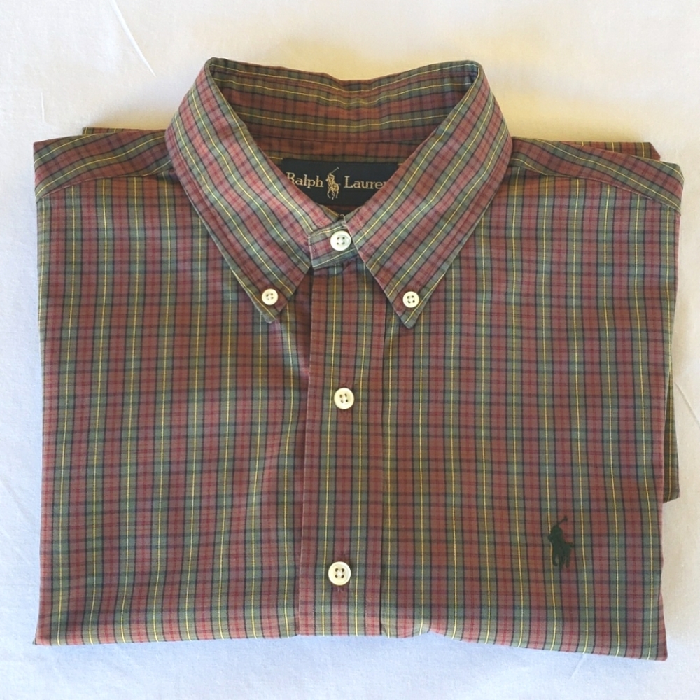 Ralph Lauren Men's Multicolor Plaid Casual Button Down Shirt